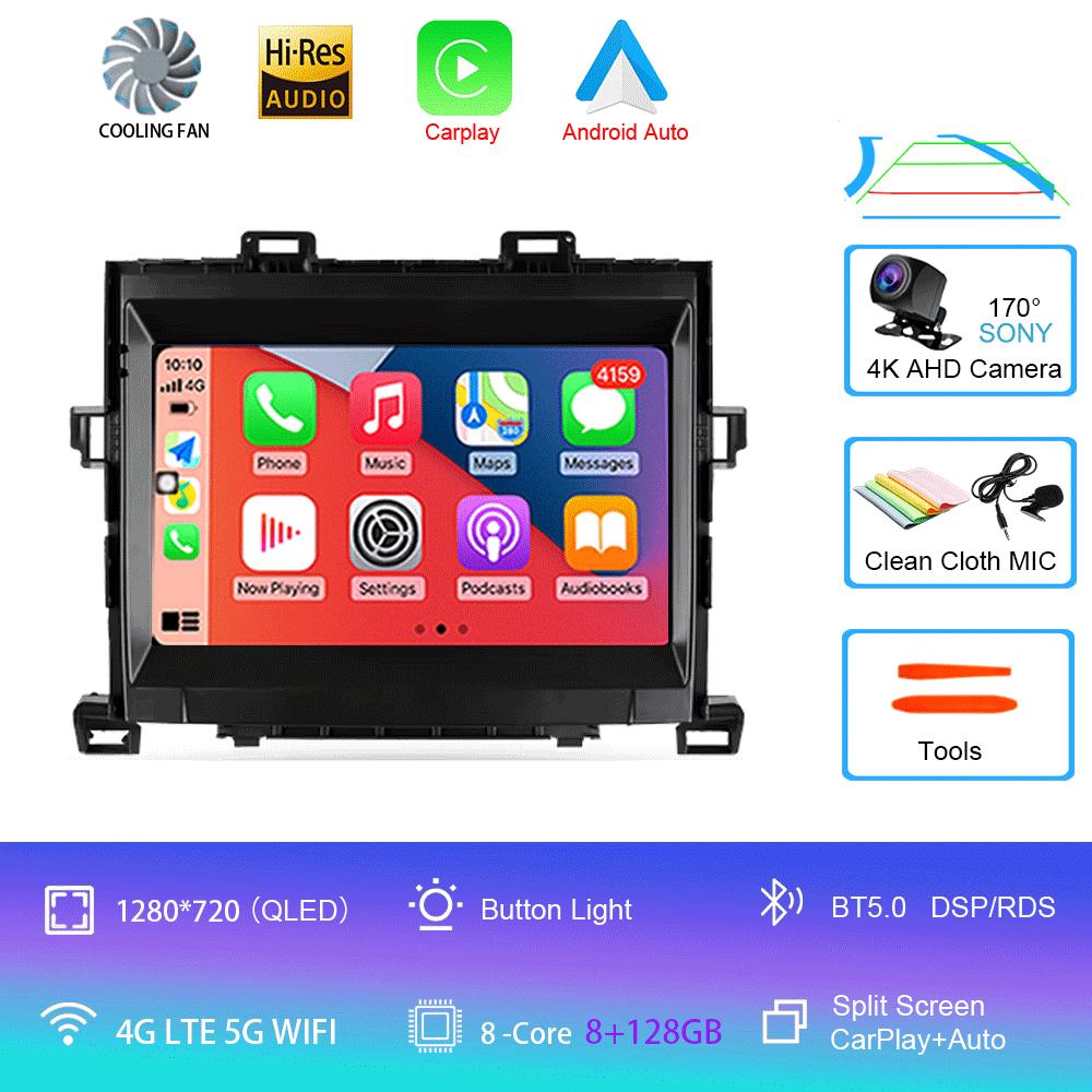 For Toyota Alphard H20 2008-2014 Car Radio Android 14 Carplay Auto Multimedia Player WIFI+4G DSP Autoradio Stereo 2din Head Unit