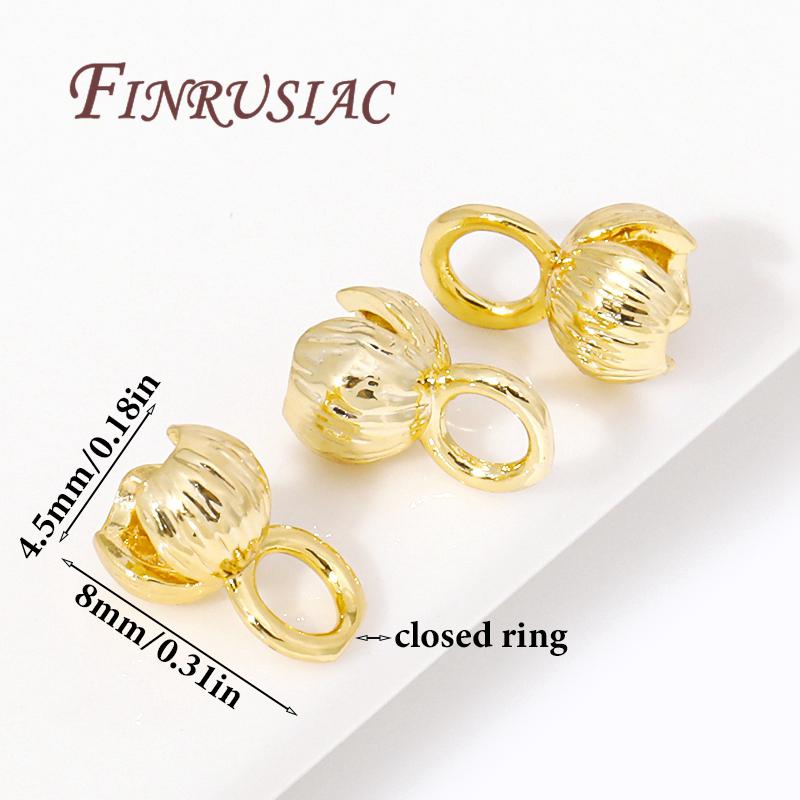 Crimp End Caps For Jewelry 18K Gold Plated Cord Ends Clam Shell Bead Tip Ball Chain Connector,DIY Bracelet/Necklace Fittings
