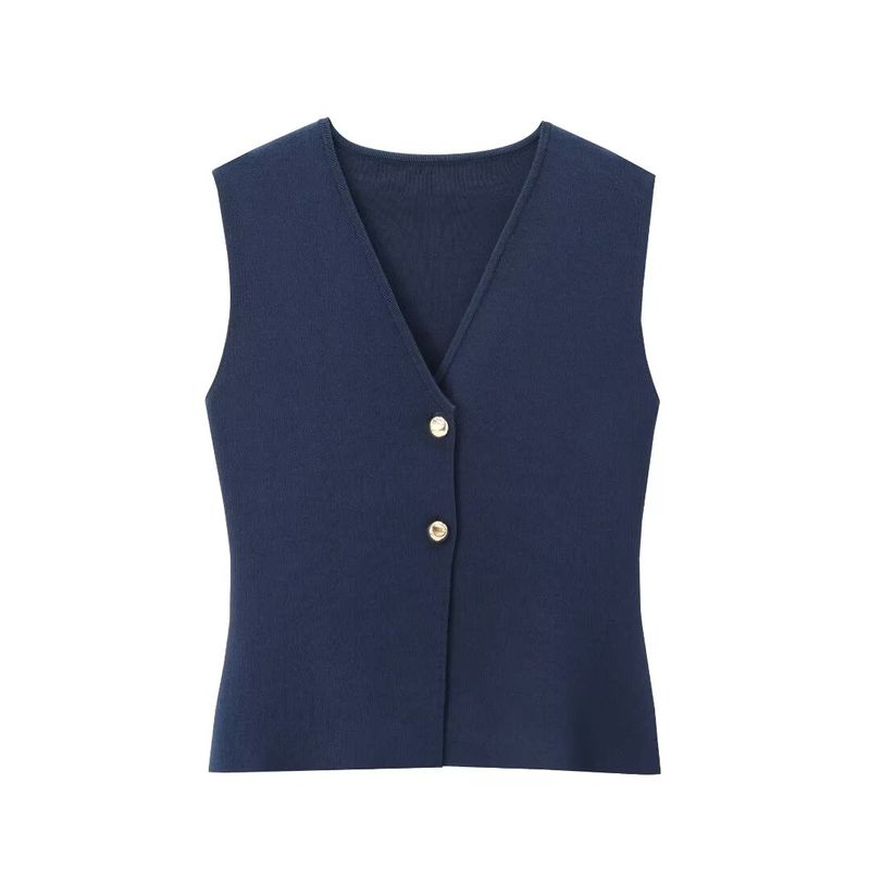Kaslead New Arrival Women's Fashion Style Button Knitting Vest Skirt 4192015 4192016