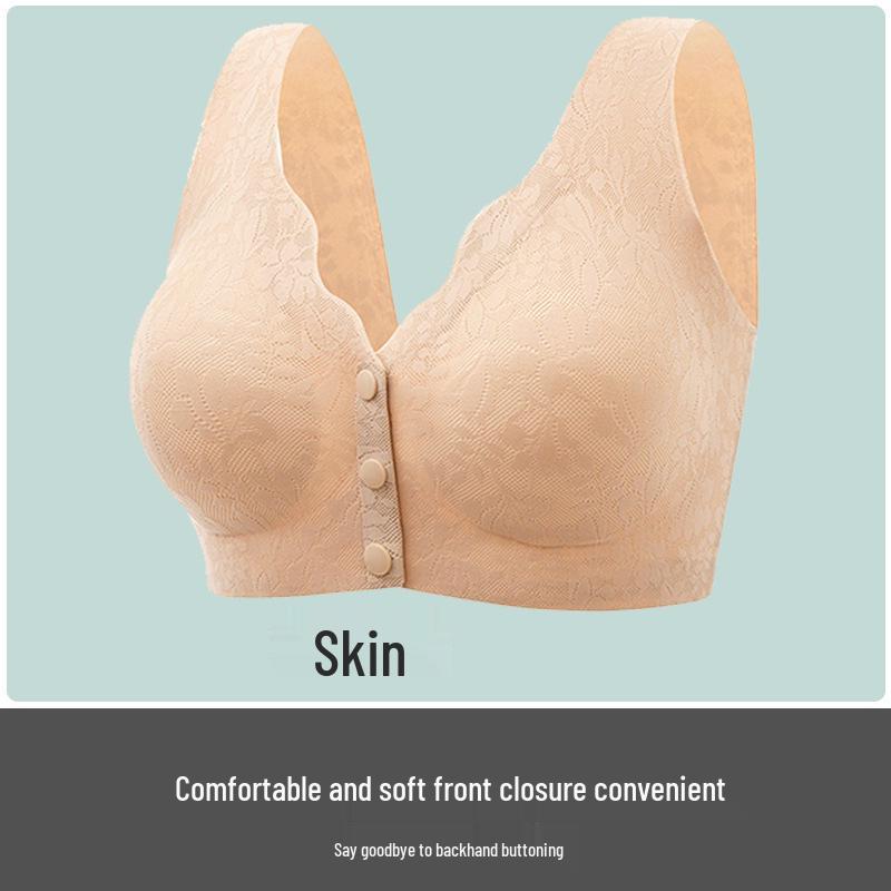 

Mom s Seamless Front Buckle Wire-Free Bra for Middle-Aged and Elderly Women 2XL (Weight 150-170 lbs)