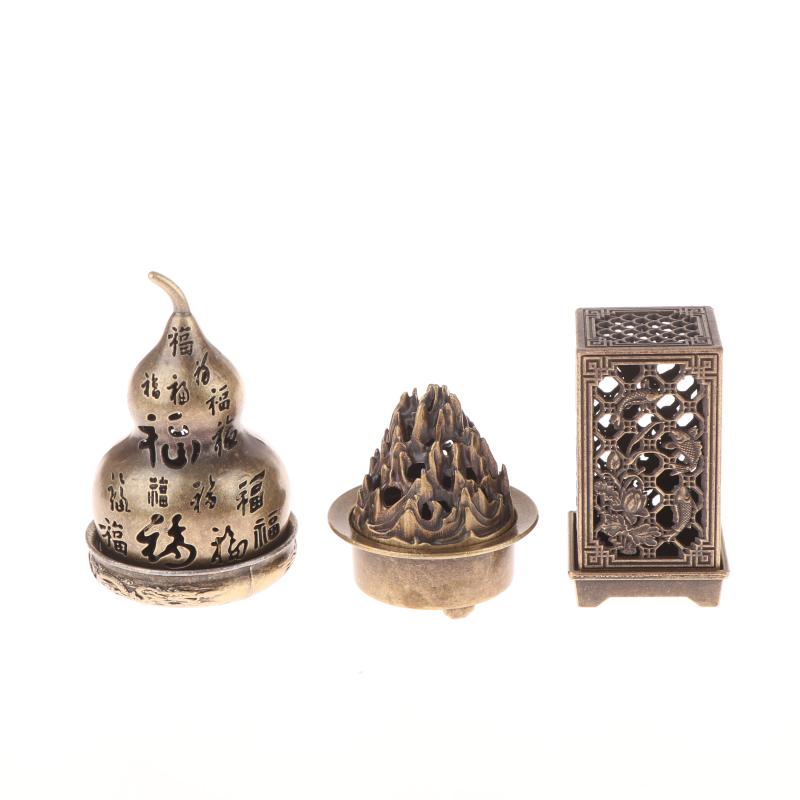1 Piece Indoor Aromatherapy Home Ornament Square Vertical Incense Burner Small Xiangyun Alloy Incense Holder