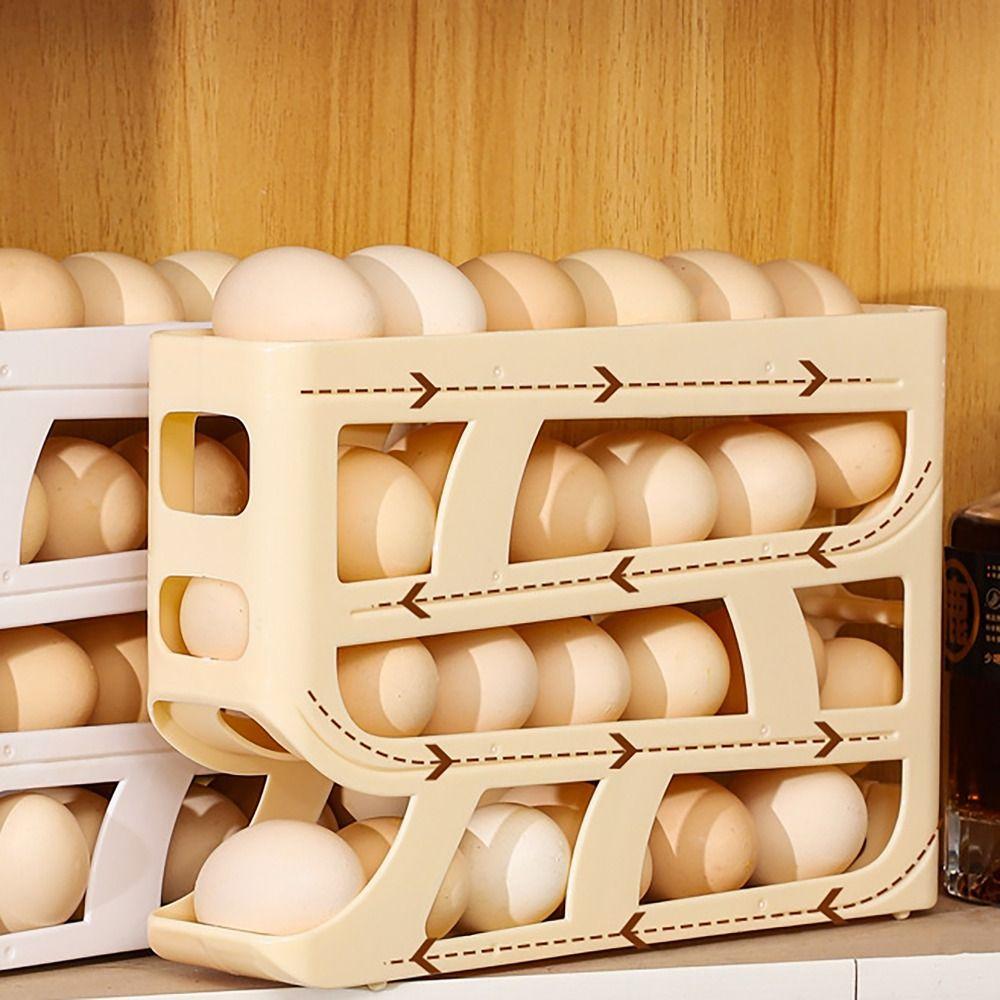 Slide-type Automatic Scrolling Egg Rack 4 Tier Egg Dispenser  Kitchen Dedicated