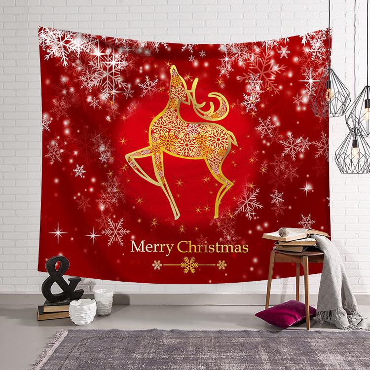 Santa Claus Christmas Tree Printed Polyester Tapestry Home Decor Tapestry Room Wall Decor Backdrop Fabric