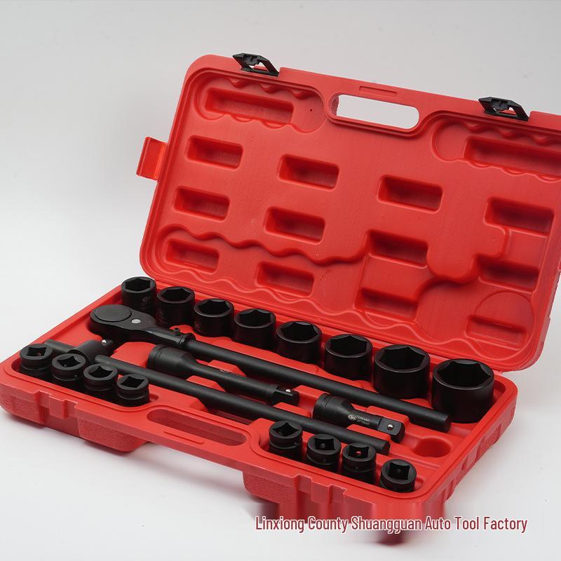 21-Piece Heavy Duty 3/4" Air Impact Hex Socket & Wrench Set for Auto Repair