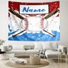 Custom Name Baseball Print Tapestry, Backdrop, Easy Setup, Ideal for Bedroom, Office & Living Room, with Aesthetic Wall Hanging Decor.