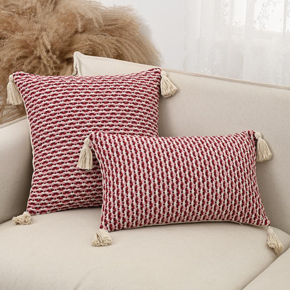 BUYNOW Simple Yarn-Dyed Jacquard Pillow Case Light Luxury Cushion Cover Nordic Style Hotel Home Living Room Decor Sofa Cushions