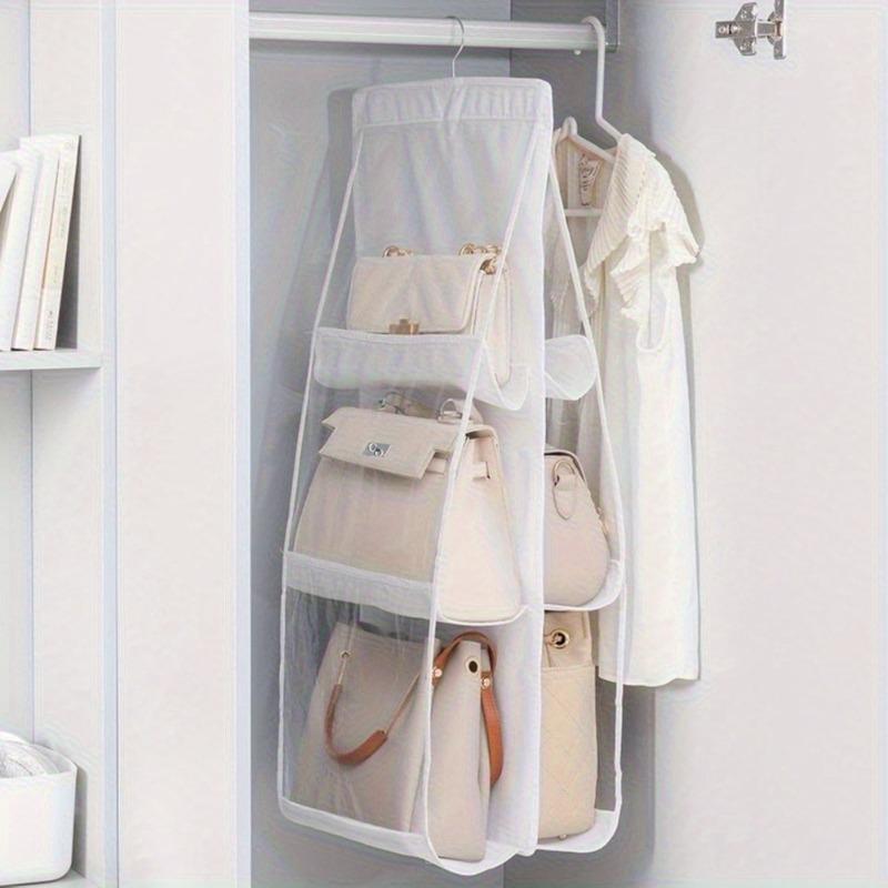 Multi-Layer Hanging Bag Organizer Transparent Storage Pouch for Handbags Purses Shoes and Sundries Perfect for Wardrobe Closet