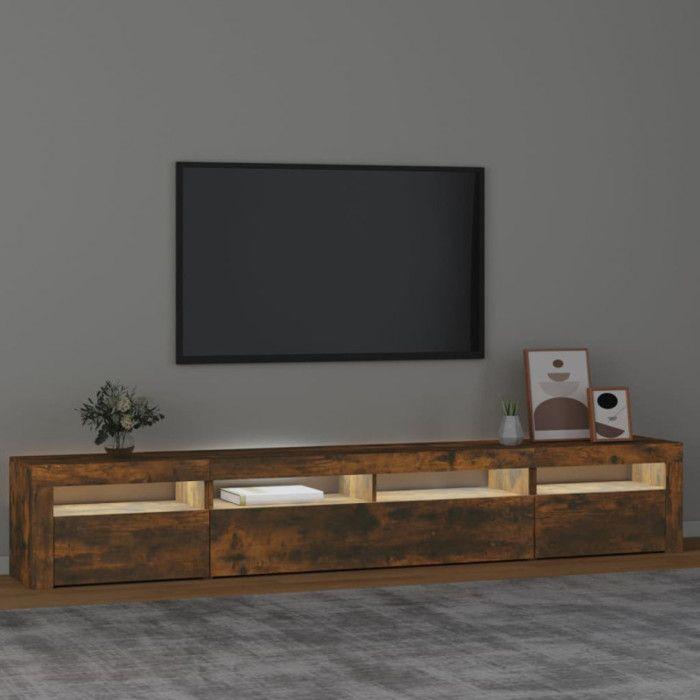 VidaXL Meuble TV avec Lumières LED Centre de Divertissement Rangement Meuble Média Meuble de Salon Salle de Séjour Maison 3152727