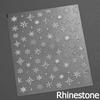 Silver White Snowflake Rhinestone Star Love Lace Winter Chic Snow Shiny Chic Delicate 5D Nail Art Stickers Manicure Decals
