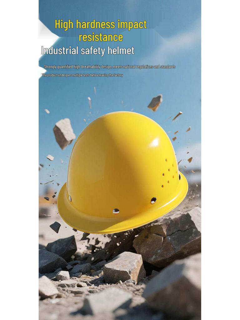 Iron Head Kung Fu Breathable Anti-Smash Safety Helmet with Steel Nail and Printed Logo for Construction Site.