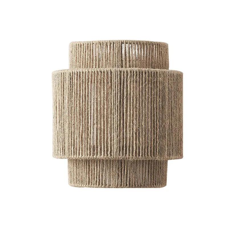 Hemp Rope Wall Lights Home Art Deco Bedroom Foyer Aisle Hotel Atmosphere Sconce E27 Bulb Creative Lamp Balcony Kitchen