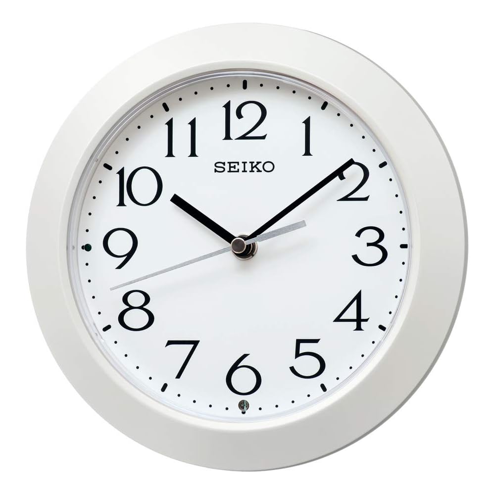 Seiko Clock Wall Clock/Desk Clock, Radio Controlled, Analog, White Pearl, Body Size: Diameter 20.3 X 4.4 Cm, KX241W