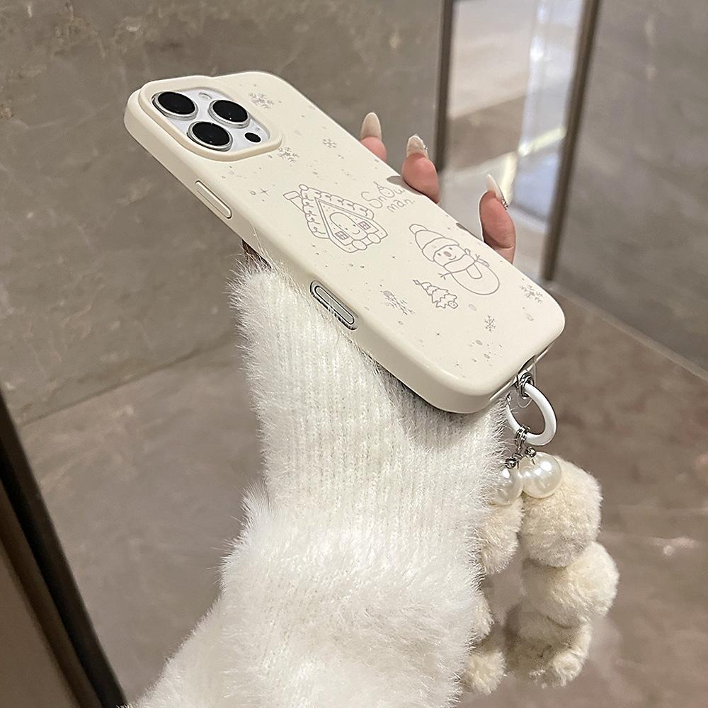Cartoon Winter Snowman Case for iPhone 16 iPhone 16 Pro Max