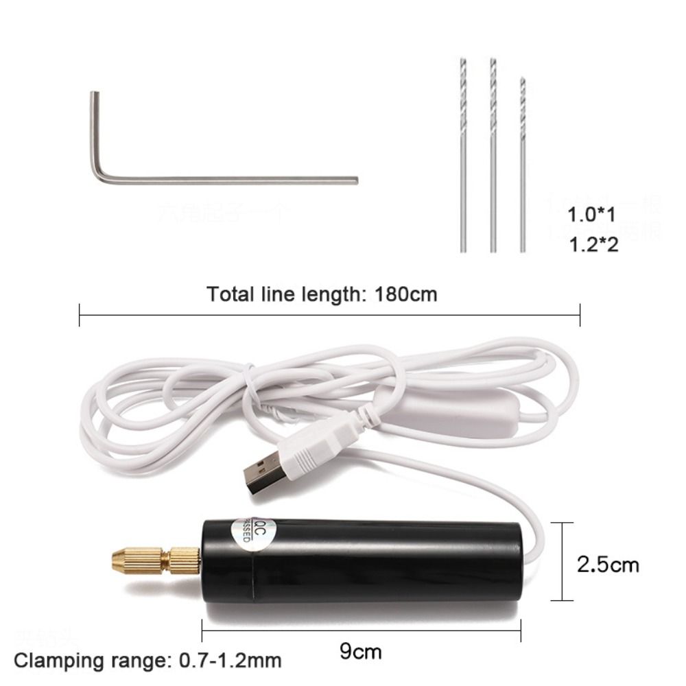 5Pcs/set DIY Mini Electric Hand Drill USB Drill Bits Kit Durable Electric Drill Tool