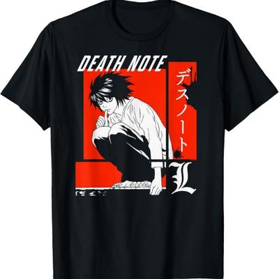 Death Note Retro Blocks L Anime T-Shirt