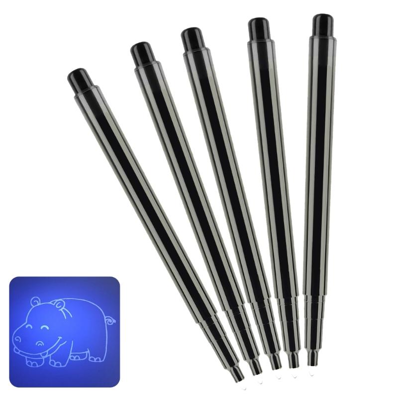 5 Pieces Invisible Fluorescent Pens Magic Secret Message Pens Invisible Ink Pen Party Gift Bag Filler for Birthday Party