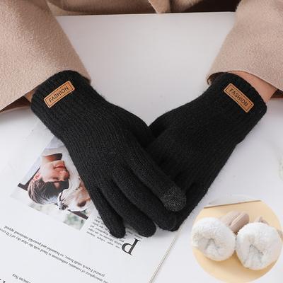 Gloves Female Winter Schoolgirl Riding Cute Velvet Thickened Touch Screen Cold Winter Warm Gloves