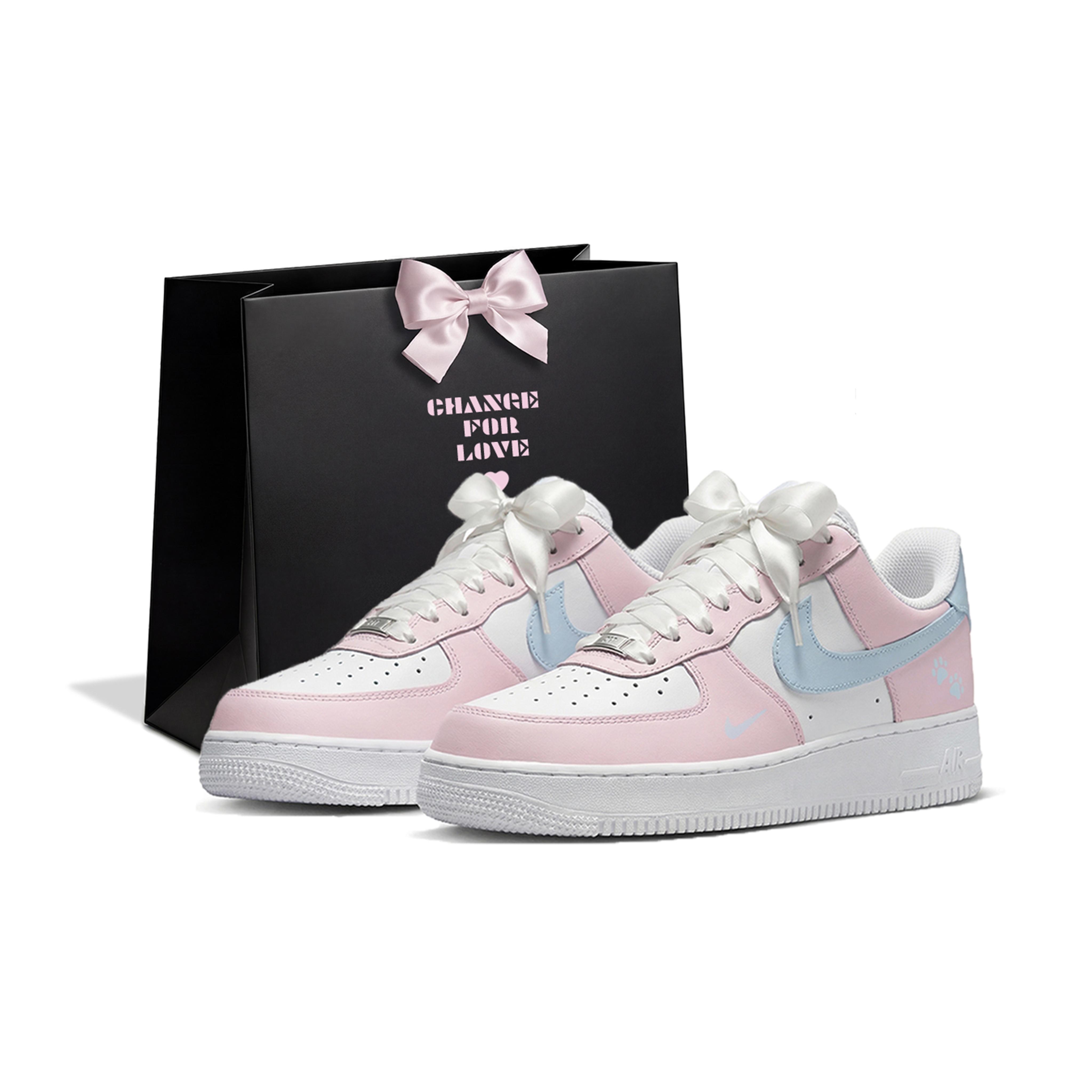 

Nike Air Force 1 Shopping Bag Slip Resistant Cushioning Low top Skateboard Shoes Women s Pink Blue White HF1058-133(Team2363-S-BOX) 38.5