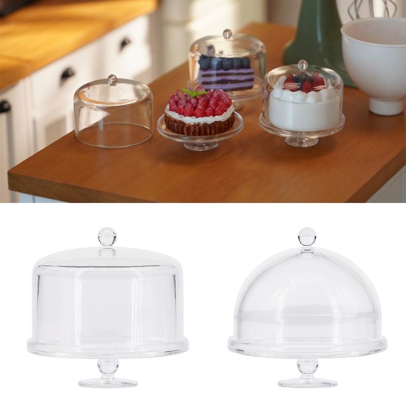 Ρεαλιστικό Διαφανές Βάθρο Σερβιρίσματος Επιδόρτων Με Ανυψωμένη Βάση Οργανωτής Κέικ Ζαχαροπλαστικής Για Σκηνή Αρτοποιίας Κουκλόσπιτου Διακόσμηση