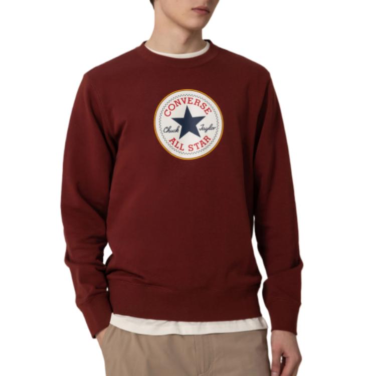 Converse Sweatshirts Men's Burgundy Crew Neck Moderate MCH744-607