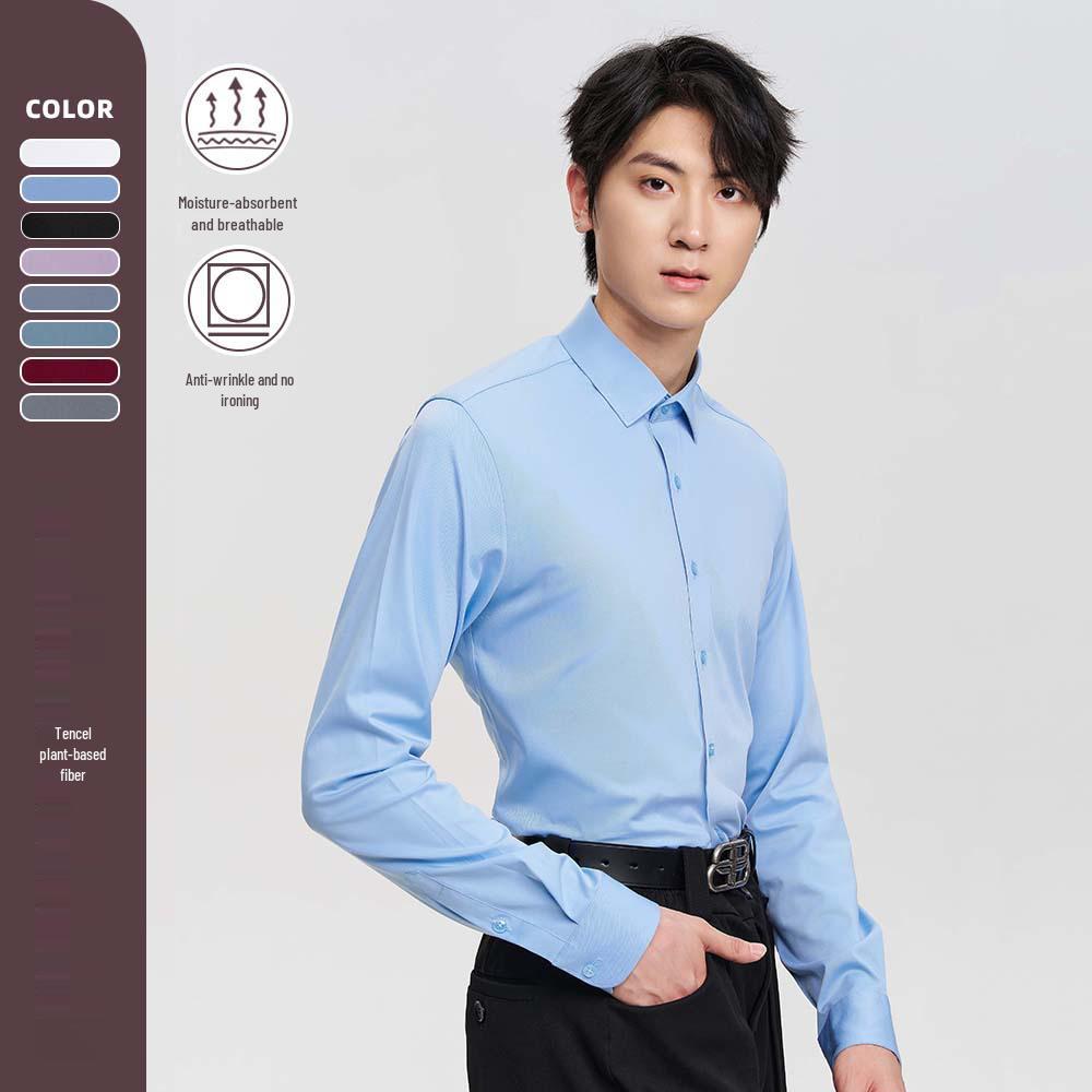 

Men s Tencel Cotton Summer Shirt - Long & Short Sleeve Casual Ice Silk Polyester 40/L