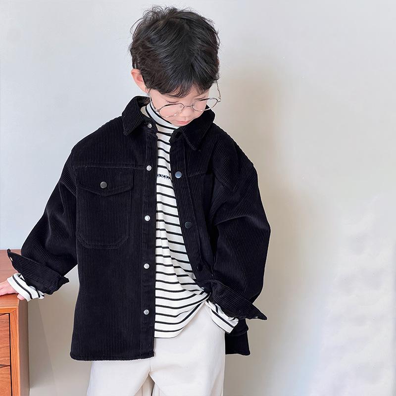 

Вельветовая куртка Mikoshi для мальчиков - 2024 Осень/Зима, в корейском стиле, на бархатной подкладке 110 cm чёрный