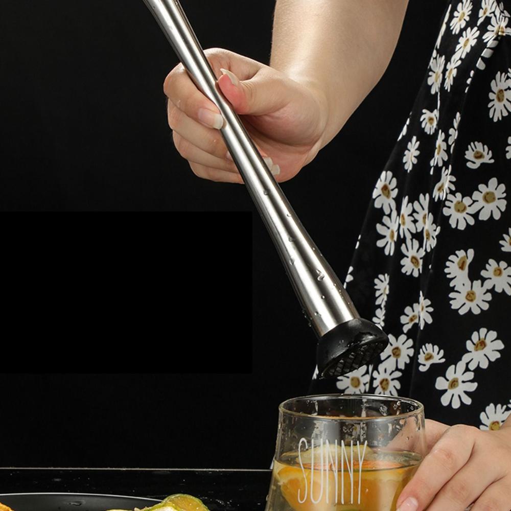 Home Mojito Drink Long DIY Stainless Steel Masher Juice Stirrer Ice Crusher Cocktail Muddler