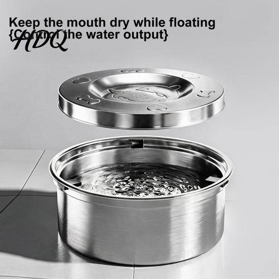 No Wet Mouth Dog Water Bowl 1.2/3.2L Stainless Steel Bowl No-Spill Slow Drinking Stable Base Pet Anti-Splash Non-Slip Dispenser for Small Medium
