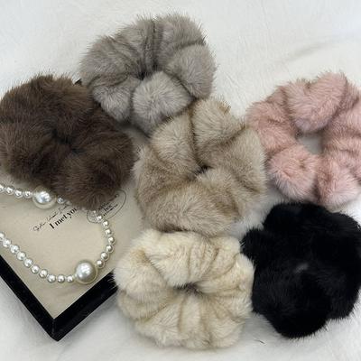 Korean Lusso Elastico di Peluche per Capelli da Donna Elastico Peloso Coda di Cavallo Ragazze nero Morbido Elastici per Capelli Grandi Soffici Croccanti per Accessorio Capelli