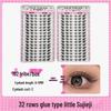 Cross-Border Large Capacity Glue Style False Eyelashes - 32 Rows Natural Lively Photogenic Comic Segmented Lashes