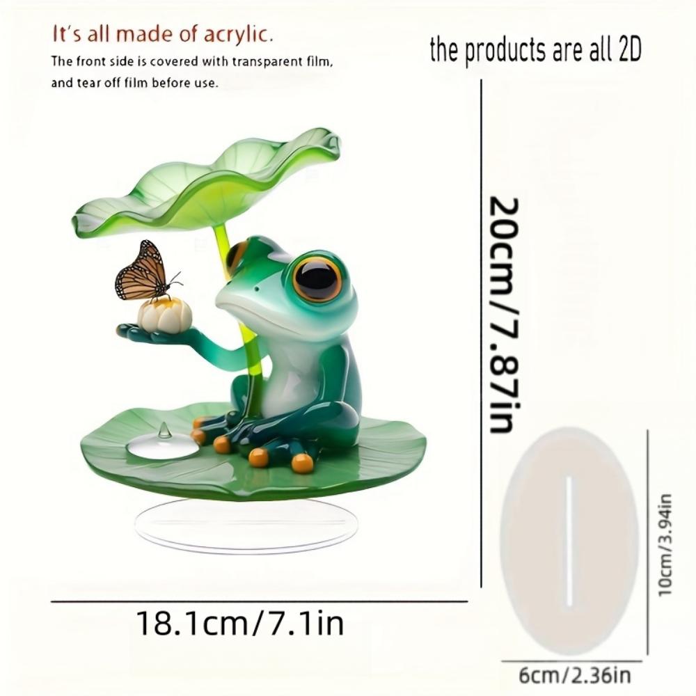 Lotus Leaf Frog, 2D Flat, Acrylic Decoration, Ornaments, Suitable for Living Room, Party, Gifts, Christmas, Halloween