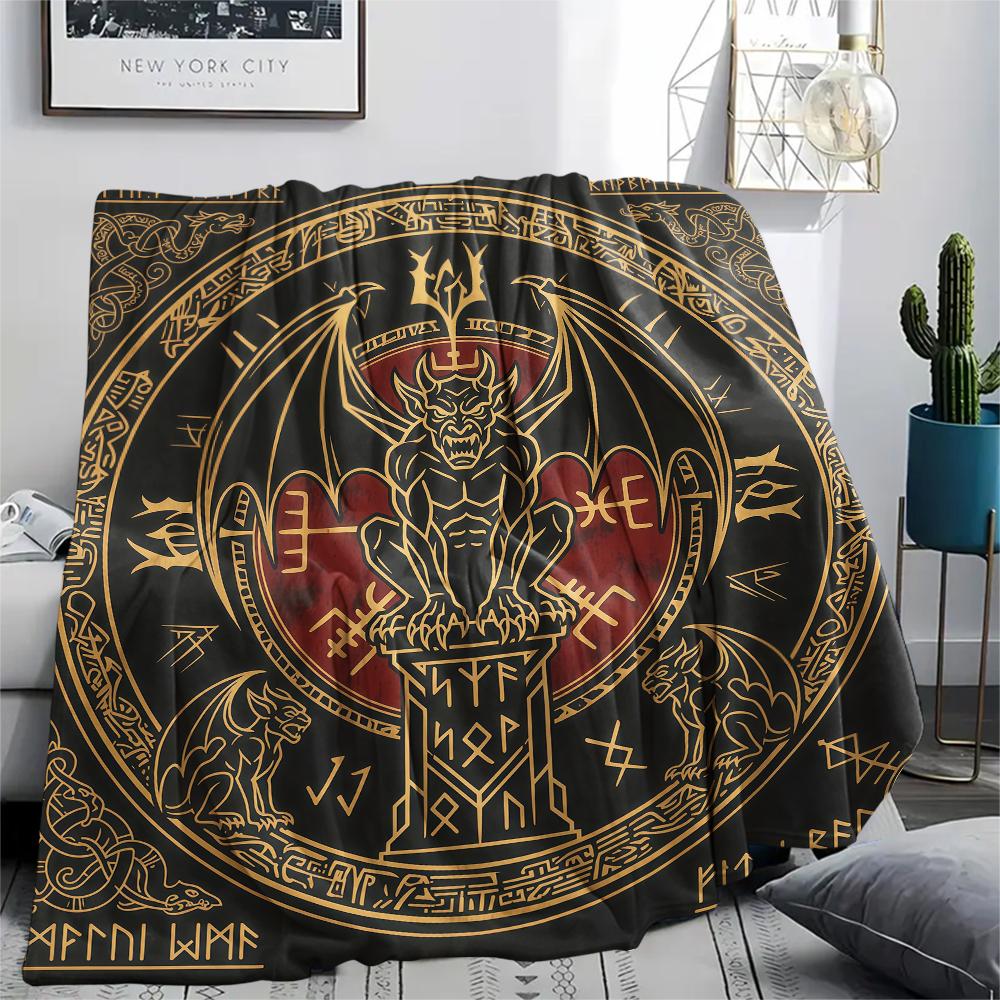 Viking Animal Patterns Print Flannel Blanket High Quality Comfortable for All Seasons Home Decor Warmth and Comfort Perfect for Christmas Gifts