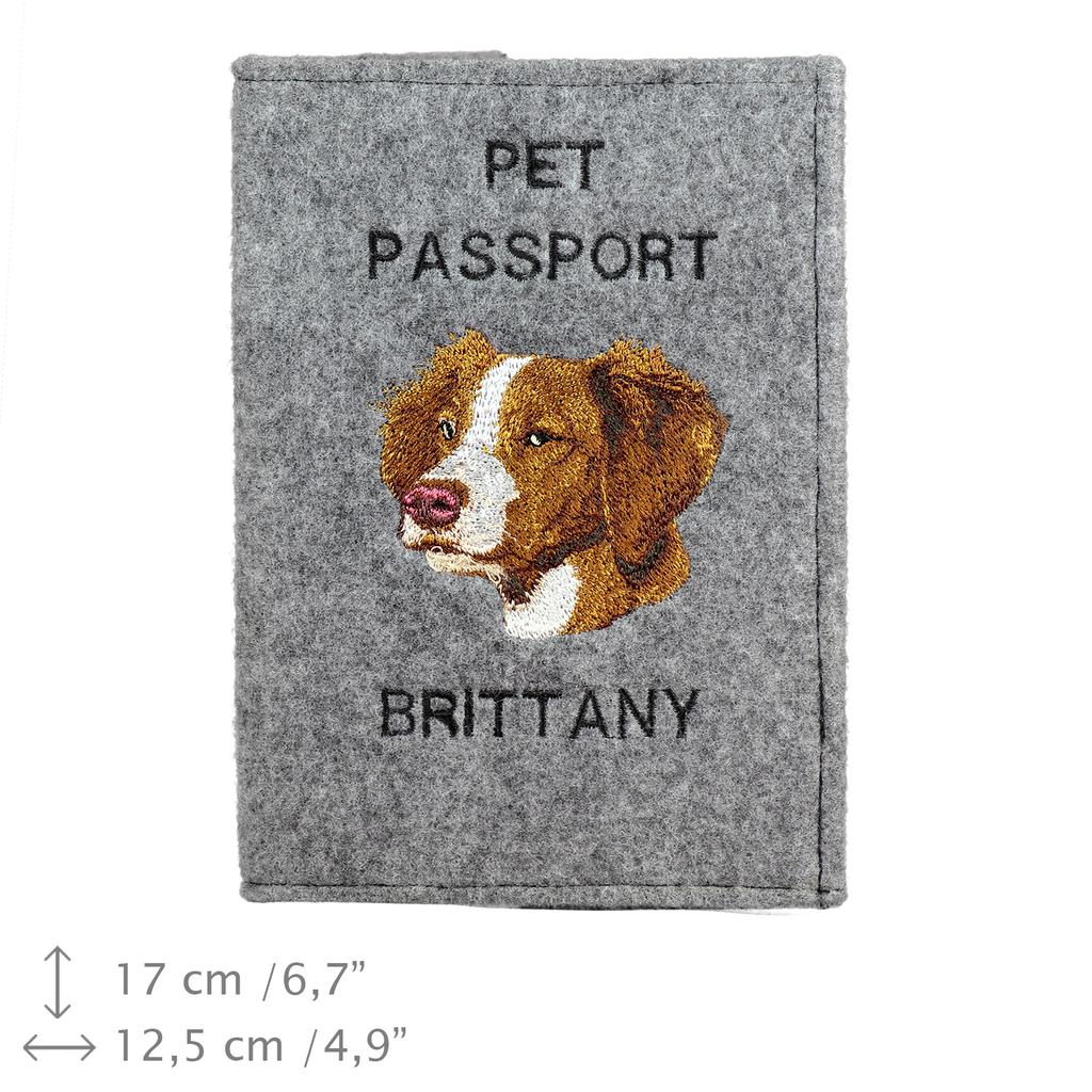 Brittany Spaniel, Brittany Wiegref - Dog passport case, document case, gift for the traveller from the Art-Dog brand