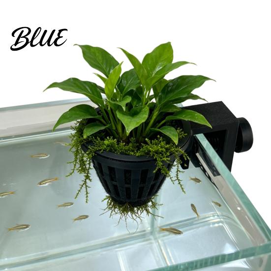 Floating Plant Basket Aquarium Holder Top Hanging Fish Tank Decoration Planter with Screw Clamp for Anubias Aquatic Plants Planting