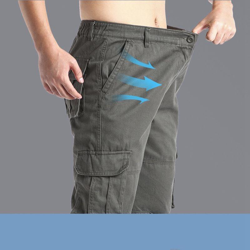 Herrenhosen, Herbst-Overalls, Herrenhosen mit weitem geradem Bein, Outdoor-Baumwoll-Freizeithosen, Übergröße Arbeitshosen