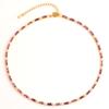 Gold Plated Turquoise Baguette CZ Tennis Choker Necklace – Dainty Summer Jewelry, Sparkle Gift for Women