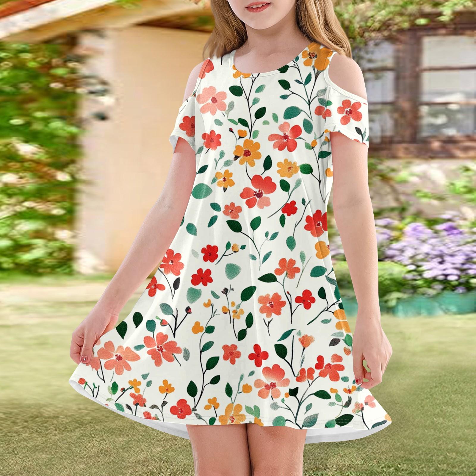 

Girls A-Line Dress -Summer Sleeveless Casual Sundress Toddler Dress 130