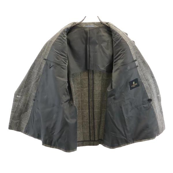 Lanvin Jachetă croită cu model carouri din lână gri pentru bărbați, folosită