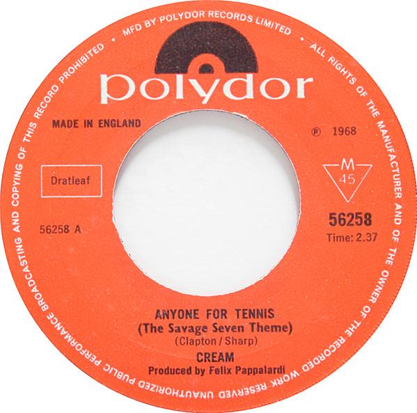

7inch Record CREAM - Anyone For Tennis (The Savage Seven 56258 Polydor 1968 UK Rock Used