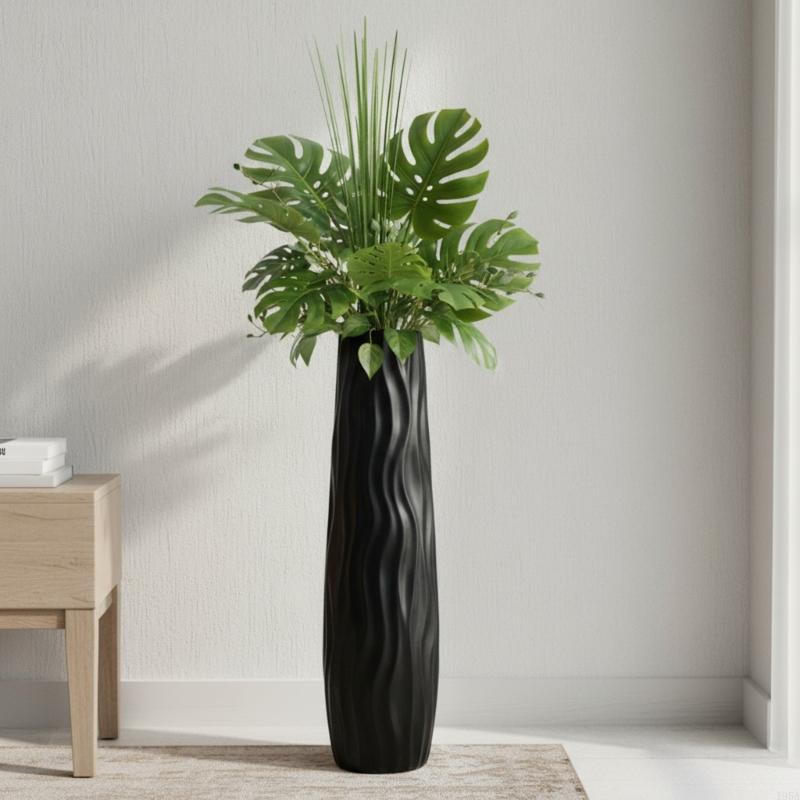 Faux Ceramic Vases 22.83" Tall Floor Vases Large Flower Vases Decorative Vases for Modern Home Decors Living Room Office