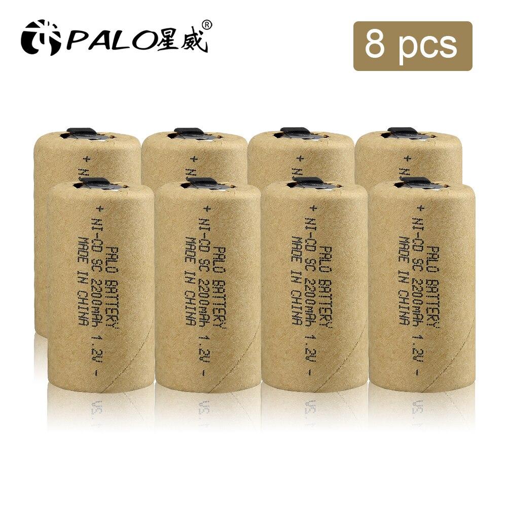 2200mAh SC 1.2V Rechargeable Battery 1.2 V Sub C NI-CD Cell with Welding Tabs for Electric Drill Screwdriver BATTERI DIY Combination