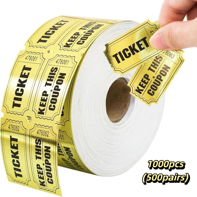 Colorful Tearable Raffle Tickets Double Rolls Admission Ticket, For Events, Competitions, Classroom Rewards, Carnivals