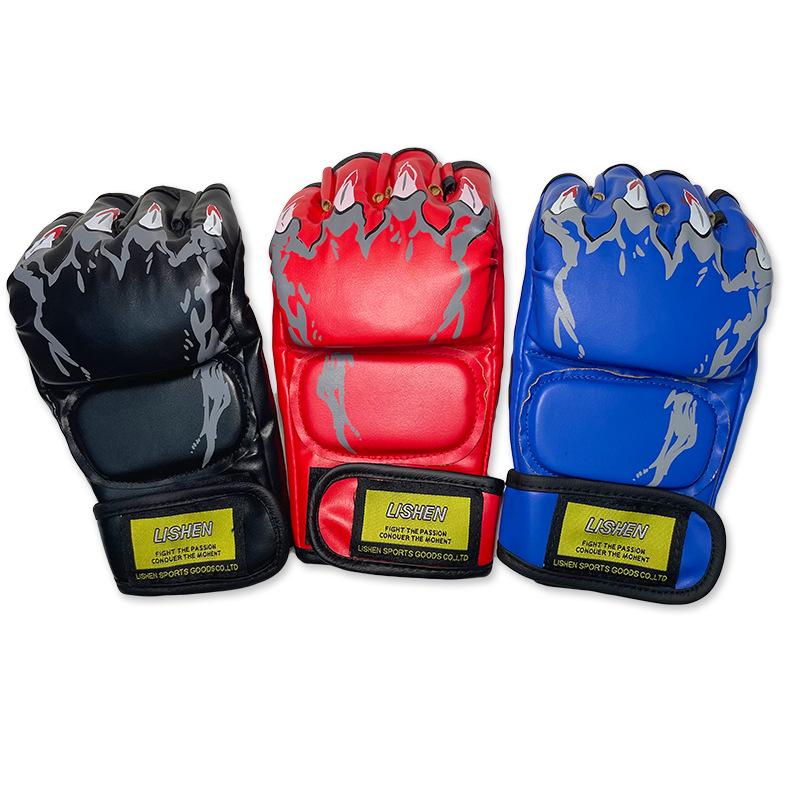 Guantoni da Boxe Muay Thai & Sanda con Dita Separate per Allenamento Fitness