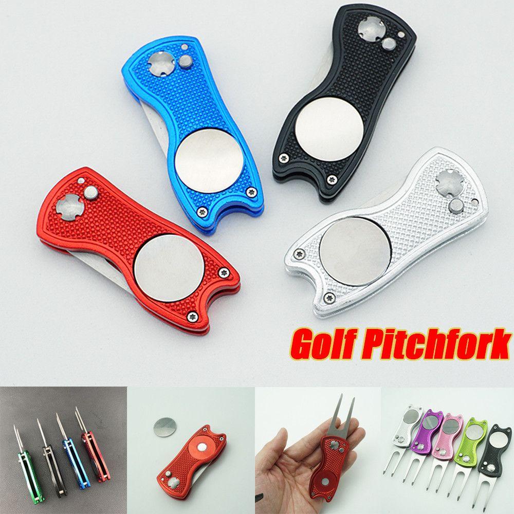 Training Stainless Steel Pitch Groove Cleaner Divot Repair Tool Putting Green Fork Golf Pitchfork
