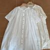 1116 Summer New Women's Crew Neck Japanese Cotton Shirt Loose Shirt Top Cardigan Vintage Short Sleeve Age Reduction Thin
