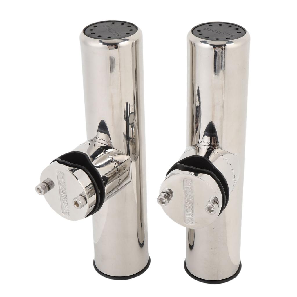 2 Stück Turnierstil Bootsrutenhalter Edelstahl Klemme zur Schienenmontage Angelrutenhalter Montiert an