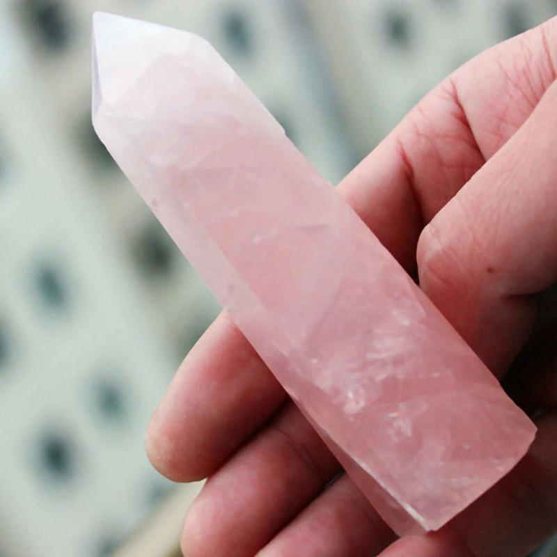 6070mm Natural Quartz Crystal Point Healing Obelisk Hexagonal Wand Decor Reiki