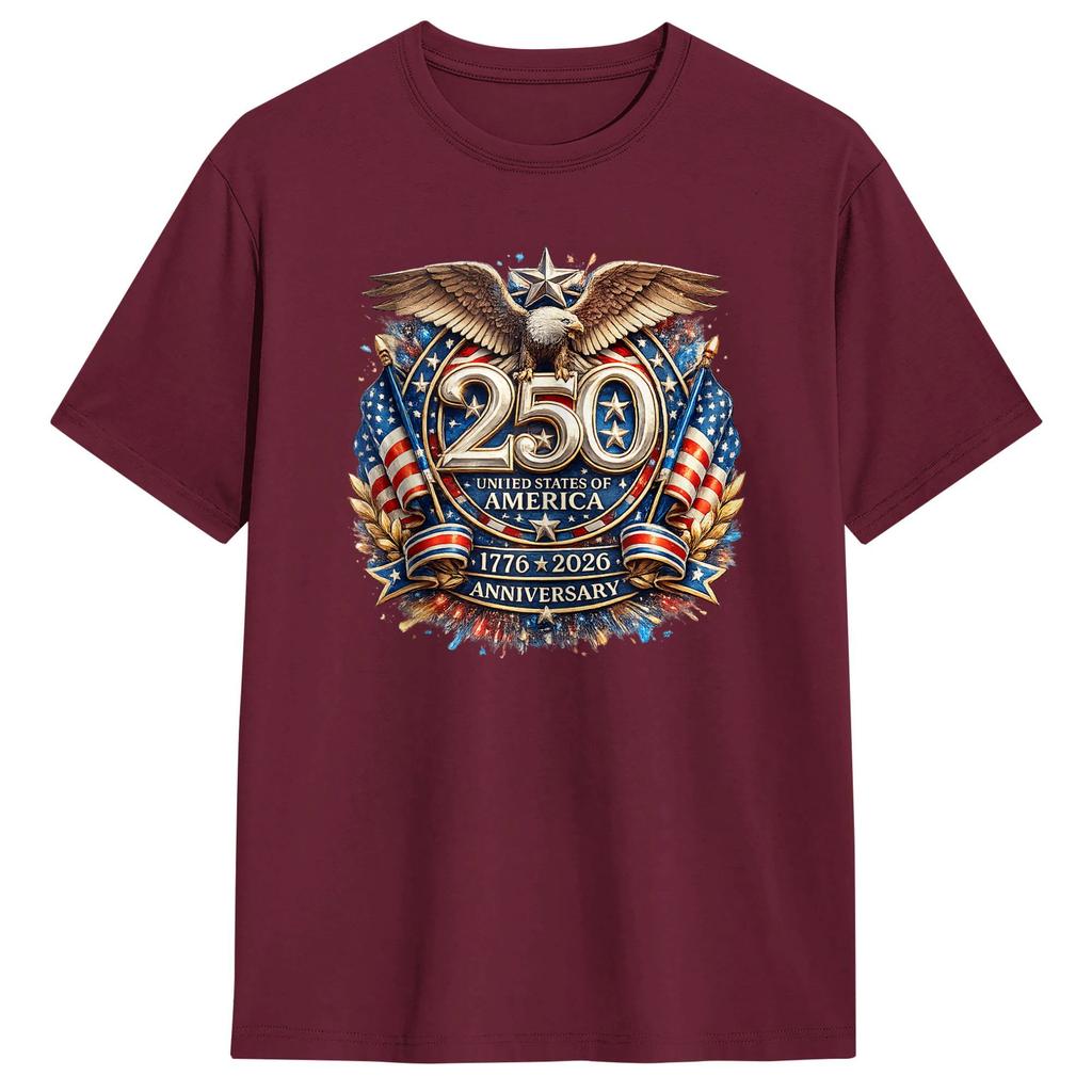 Vintage Th Anniversary Eagle Independence Years of Freedom TShirt Unisex Cotton T Shirts Short Sleeve Tees Plus Size Tops