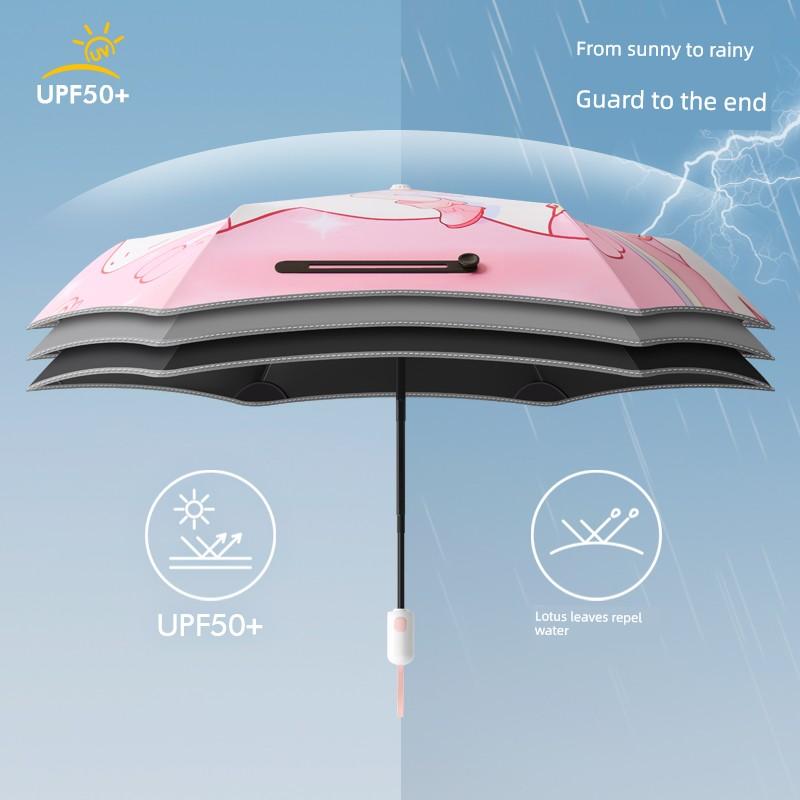 Children's Safety Umbrella, Non-Rebound, Specially Designed for Female Elementary School Students, with Rounded Corners, Dual-Use for Sun and Rain