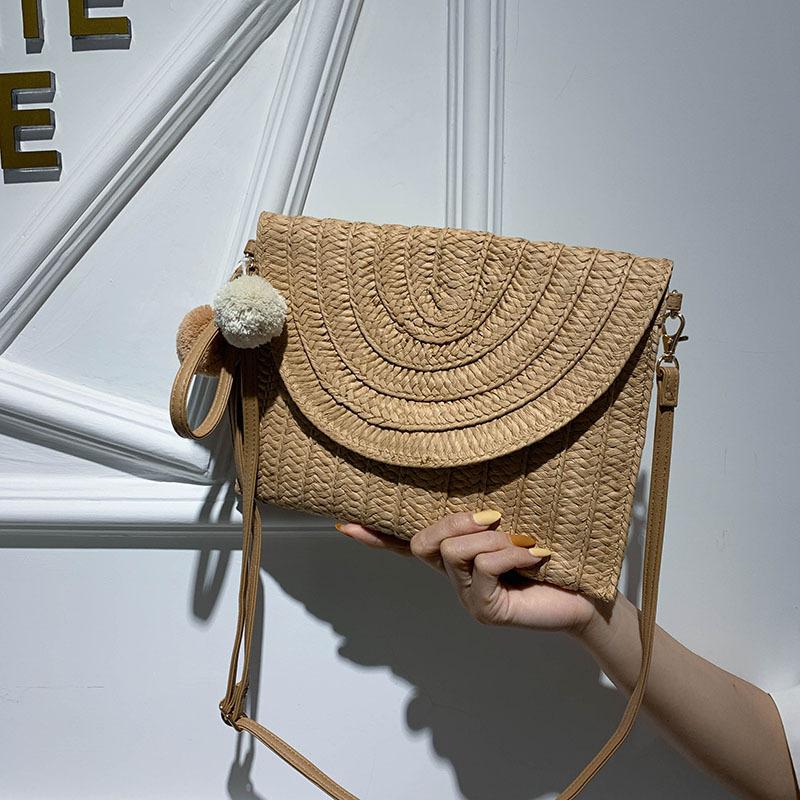 Yogodlns Vintage Handmade Crossbody Bag Straw Bags Designer Beach Bag Girls Bag Small Bohemian Straw Bag